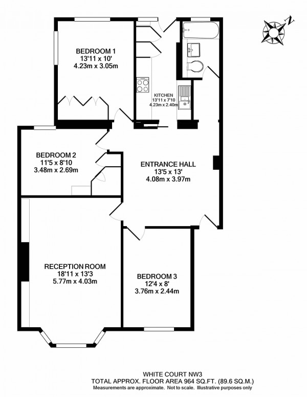 Floorplan for Platts Lane, Hampstead NW3