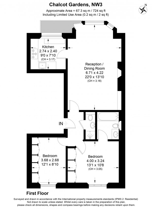 Floorplan for Chalcot Gardens, Belsize Park NW3