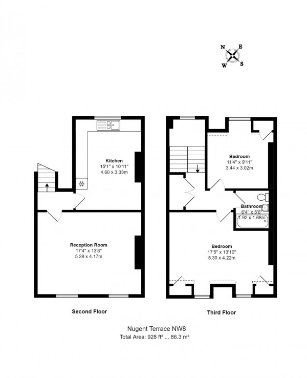 Floorplan for Nugent Terrace, St Johns Wood NW8