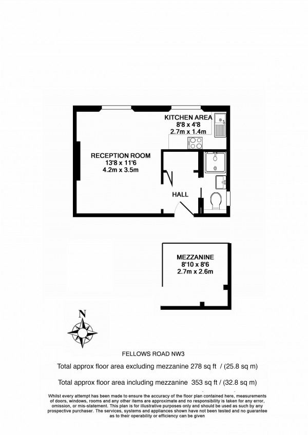 Floorplan for Fellows Road, Belsize Park NW3