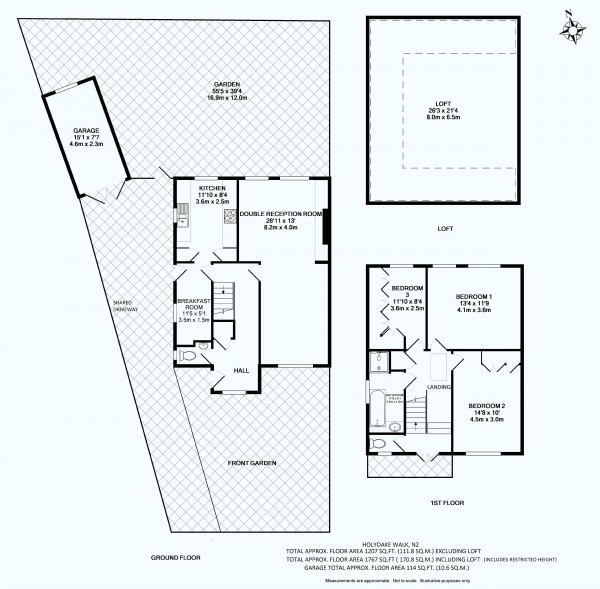 Floorplan for Holyoake Walk, Hampstead Garden Suburb N2