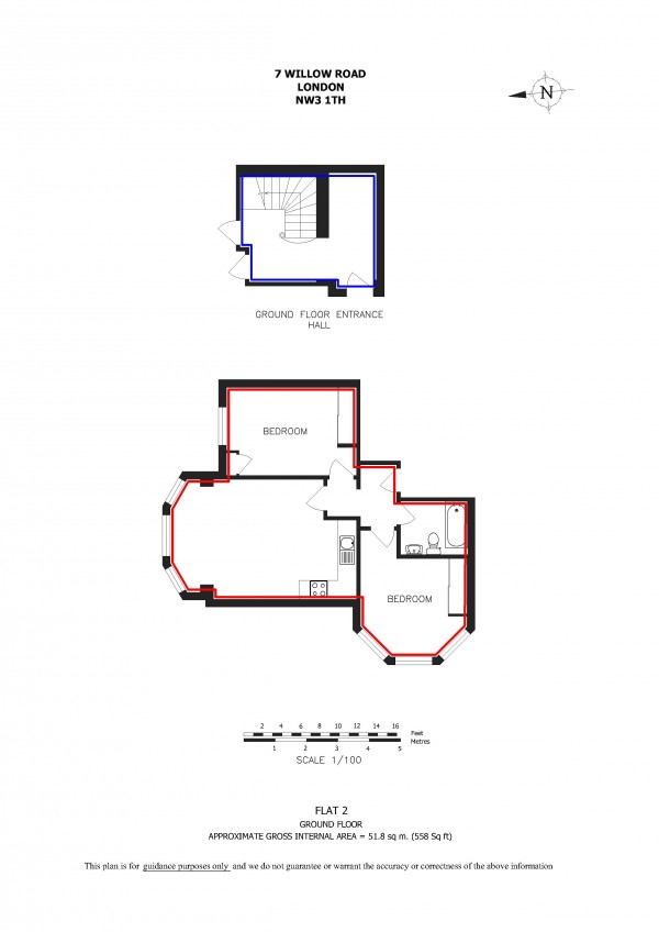 Floorplan for Willow Road, Hampstead NW3